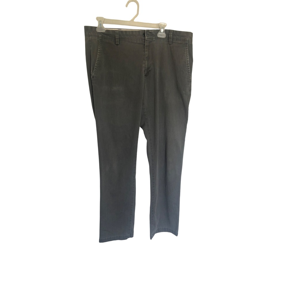 Dockers Straight Fit Mens Gray Chino Pants W36 L34 Cotton Blend